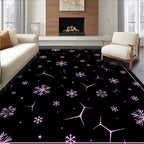 Pink Snowflake Starry Night Rug