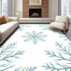 Aqua Winter Snowflake Radiance Rug