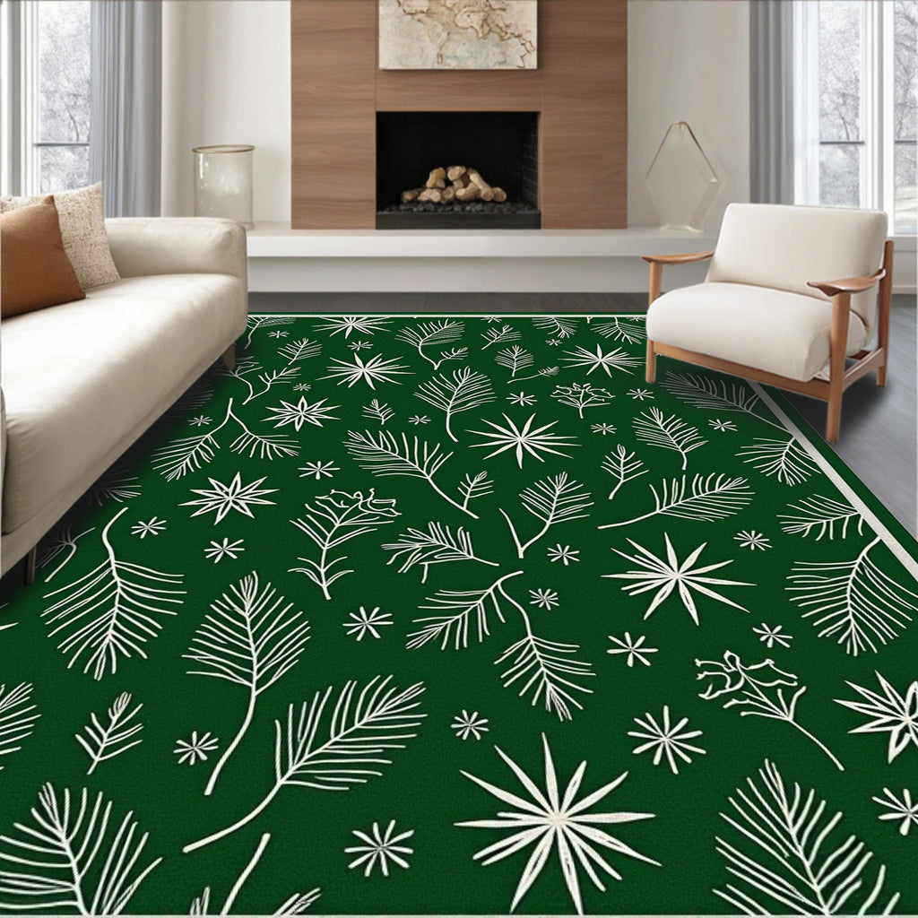 Evergreen Botanical Starburst Organic Rug