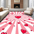 Radiant Pink Heart Explosion Rug