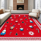 Festive Gnomes Candy Canes Trees Rug