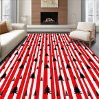 Whimsical Black Tree Stripes Rug