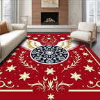 Crimson Celestial Winged Medallion Rug