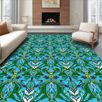 Emerald Teal Medallion Geometric Rug