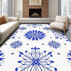Vintage Blue Floral Medallion Rug