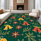 Festive Red Orange Bell Garland Rug