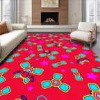 Red Yellow Blue Toy Star Rug
