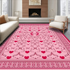 Sweet Pink Heart Swirl Rug