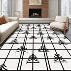 Black Pine Grid Repeat Rug
