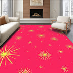 Radiant Yellow Starburst Explosion Rug