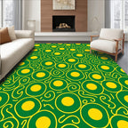 Green Yellow Organic Circles Swirl Rug