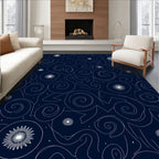 Midnight Swirl Starburst Celestial Rug