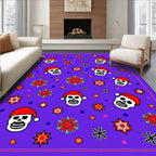 Purple Festive Skull Snowflakes Rug