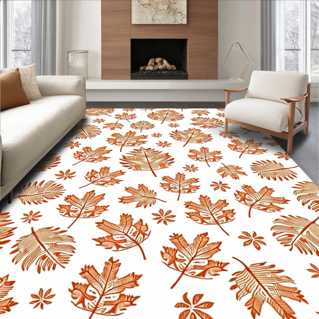 Autumn Orange Leaf Medley Rug