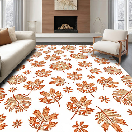 Autumn Orange Leaf Medley Rug