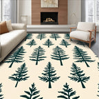 Forest Green Evergreen Trees Rug