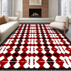 Bold Red Diamond Medallion Arrangement Rug