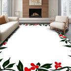 Red Berry Vine Border Rug