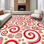 Crimson Swirls And Curlicues Rug