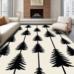 Black Pine Trees Vertical Repeat Rug