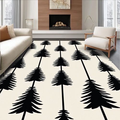 Black Pine Trees Vertical Repeat Rug