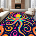 Vibrant Octopus Colorful Swirling Tentacles Rug