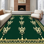 Regal Gold Floral Damask Emerald Rug