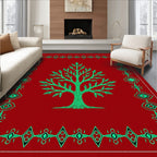 Crimson Tree Eye Border Rug