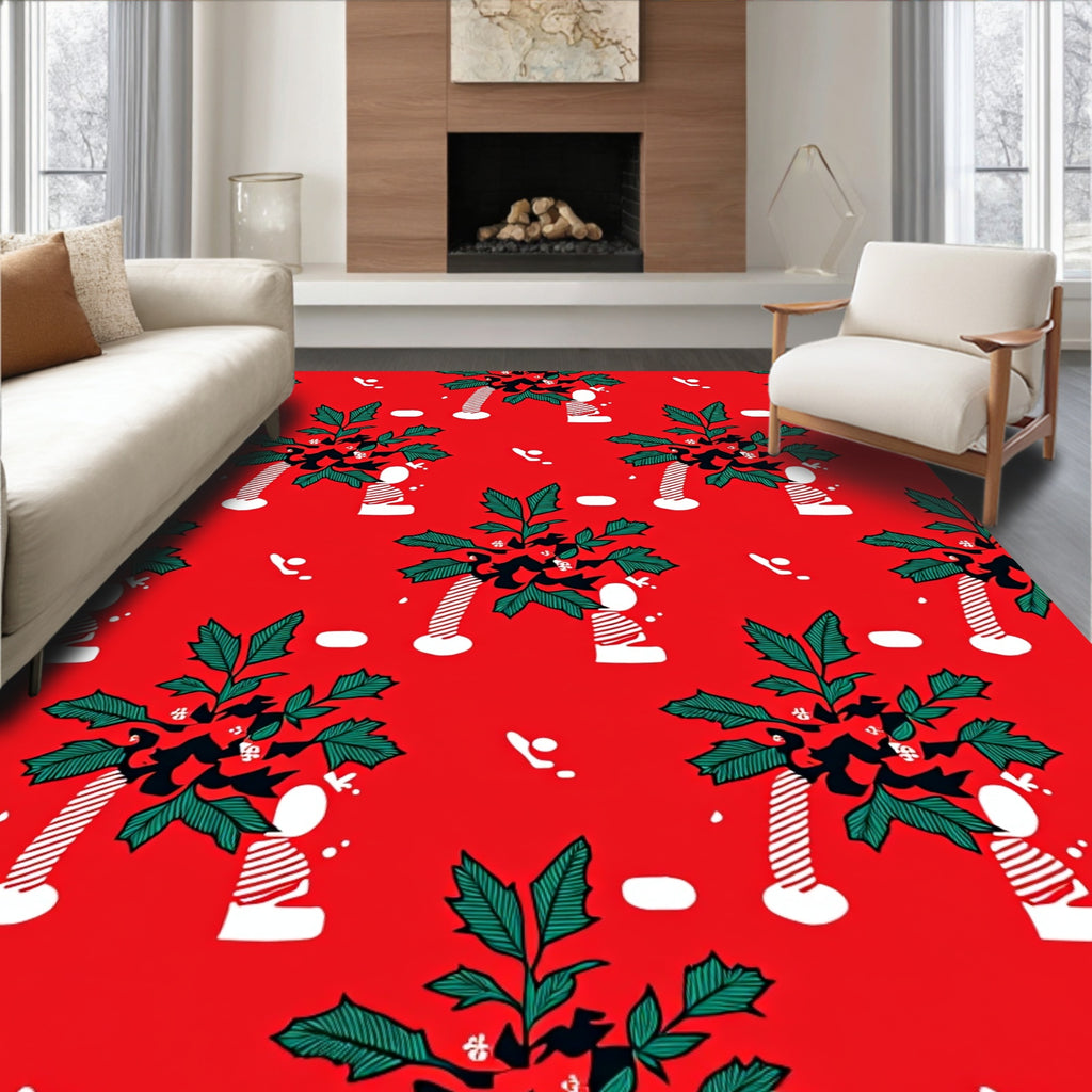 Whimsical Holly Berry Candle Arrangement Rug