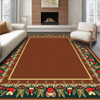 Red and Green Festive Border Rug