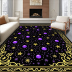 Cosmic Yellow Star Purple Orb Rug