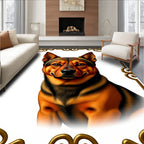 Golden Amber Dog Portrait Frame Rug