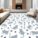 Whimsical Grey Cats Amidst Stars Rug