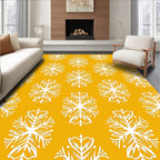 Golden White Snowflake Medallion Rug