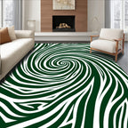 Emerald White Swirl Stripe Rug