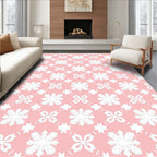Blush Pink Floral Star Medallion Rug