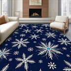 Midnight Blue Snowflake Cluster Rug