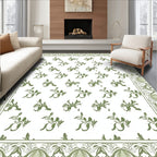 Sage Green Floral Sprig Garland Rug