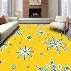 Golden Yellow Snowflake Meadow Rug