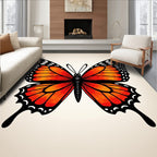 Vibrant Orange Monarch Butterfly Wings Rug