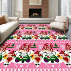 Pink Gnome Fair Isle Folk Art Rug