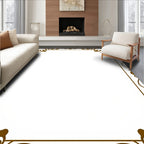 Ornate Gold Scrollwork Border Rug