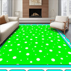 Vibrant Lime Polka Dot Inlay Rug
