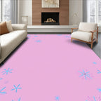 Pink Sky Blue Snowflake Charm Rug
