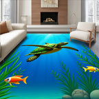 Underwater Sea Turtle Tropical Fish Garden Rug