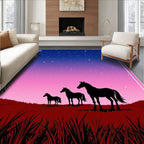 Night Sky Horse Silhouette Field Rug