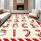 Whimsical Candy Cane Ghosts Holiday Rug