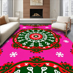 Vibrant Pink Snowflake Medallion Rug