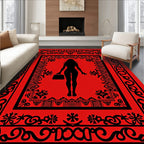 Red Black Figure Ornamentation Rug