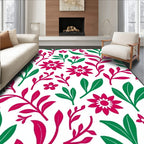 Crimson Green Floral Vine Rug
